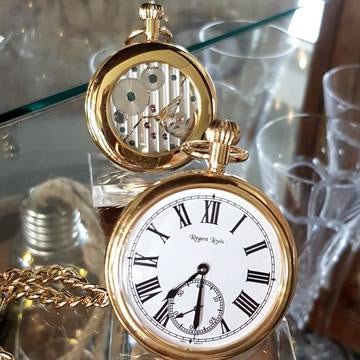 Regent Louis R/G Pocket Watch with Skeleton Back