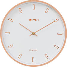 Smiths Rose Gold Wall Clock White Dial