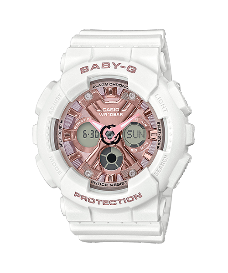 White and rose hot sale gold g shock watch