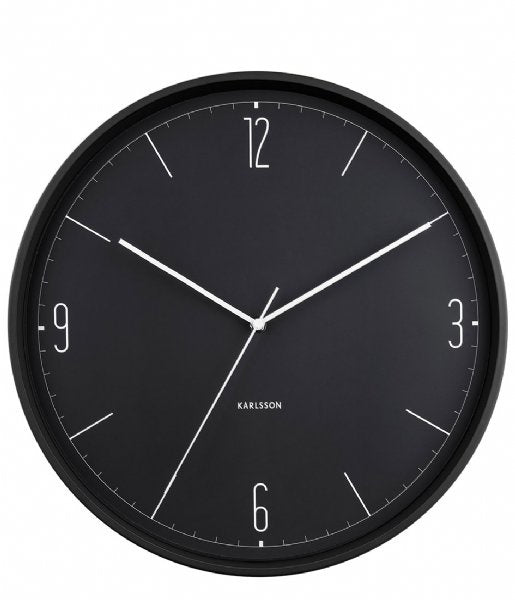 Karlsson Black Numbers and Lines Wall Clock